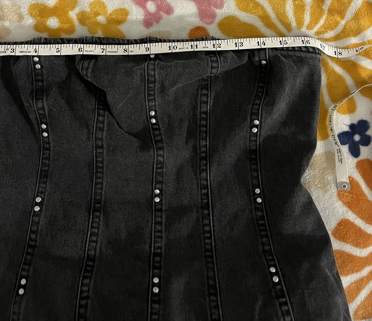 Wild Fable Denim Pleated Mini A Line Corset Style Dress Women’s Size Medium