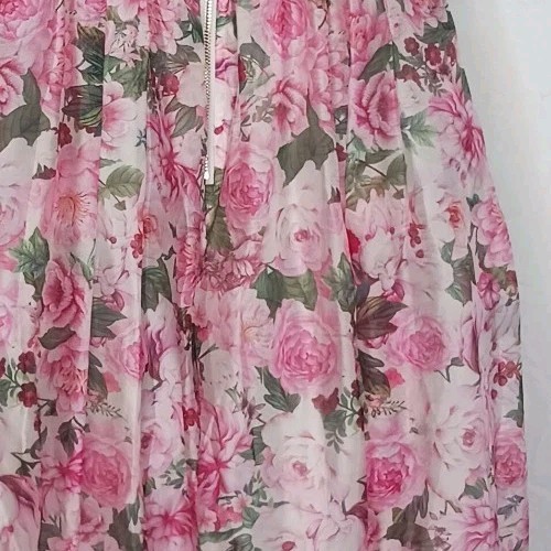 Cottagecore Dress New Sofie the Label Pink Green Rose Floral Taffeta Sz S Barbie