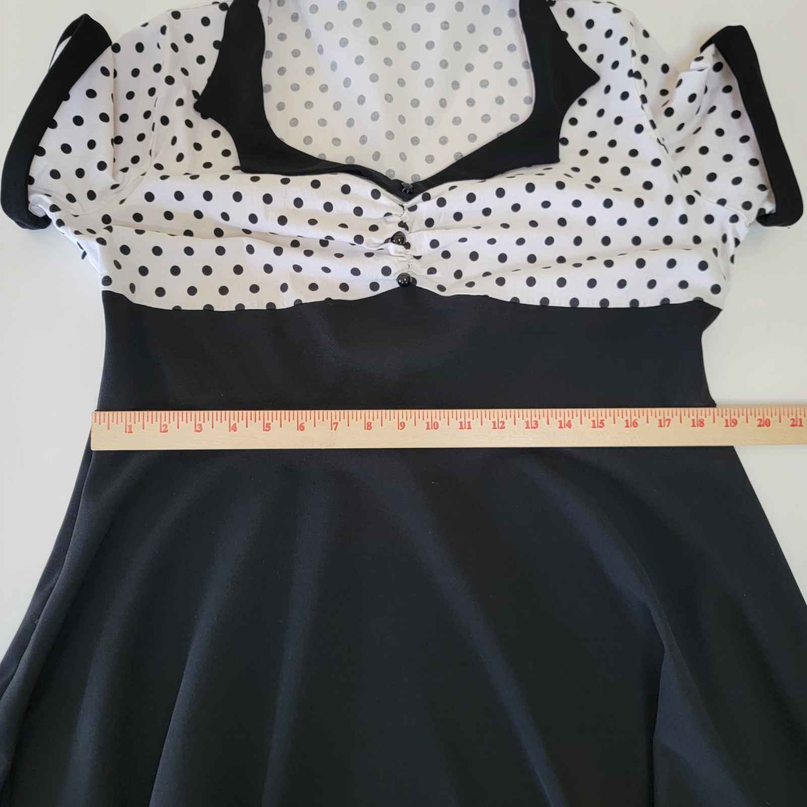 Nihsatin~ 1950s Retro Rockabilly Swing Dress~ Black &White w/Polka Dots~ Sz 4XL