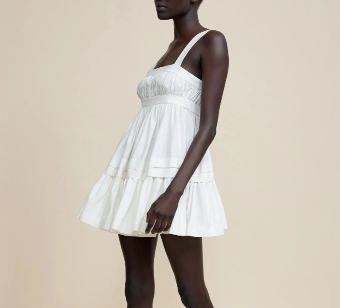 Acler Moordon Mini Dress Size AU 16 / US 12 Ivory Cotton Hens Bridal Baby Shower