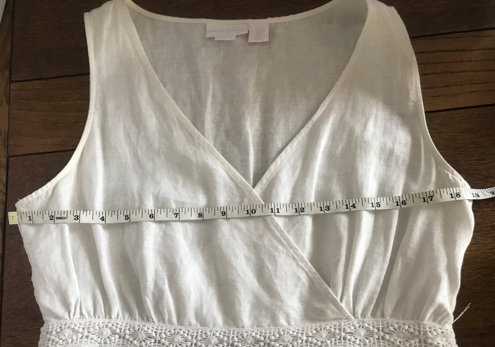 RACHEL ASHWELL White 100% Linen Maxi Dress Medium Sleeveless Side Zip