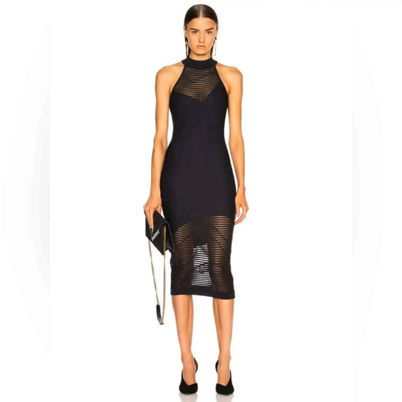 CUSHNIE ET OCHS Caster Knit Dress in Ink Size M NEW