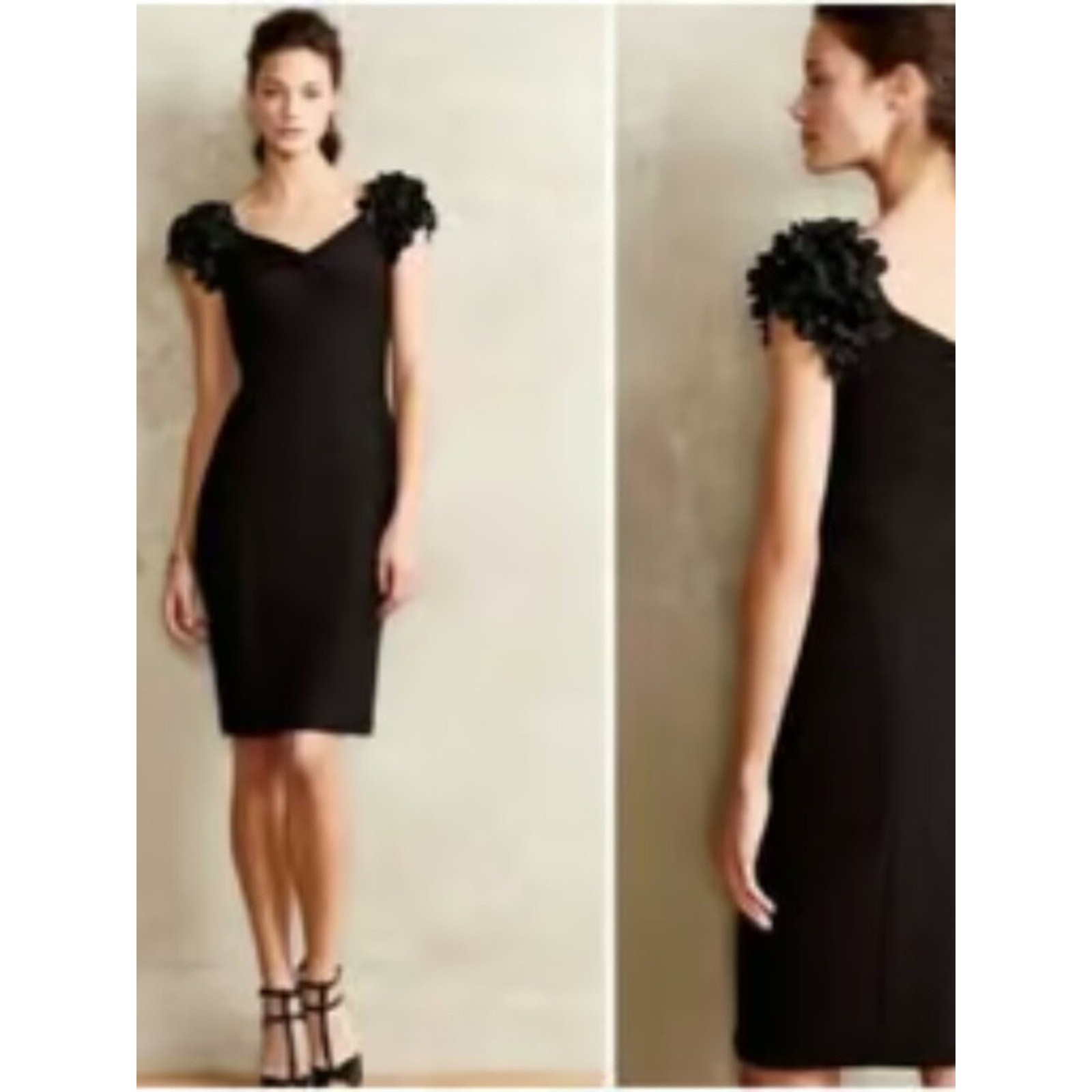 Fairycore/gothcore Cocktail Bodycon Floral Appliqué Dress, 4