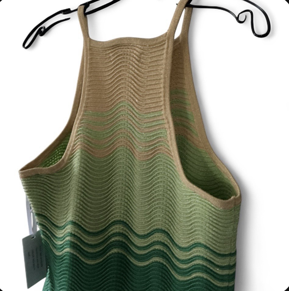 Torn By Ronny Kobo Ribbed Multicolor Knit Mini Sheath Dress Size Large NWT