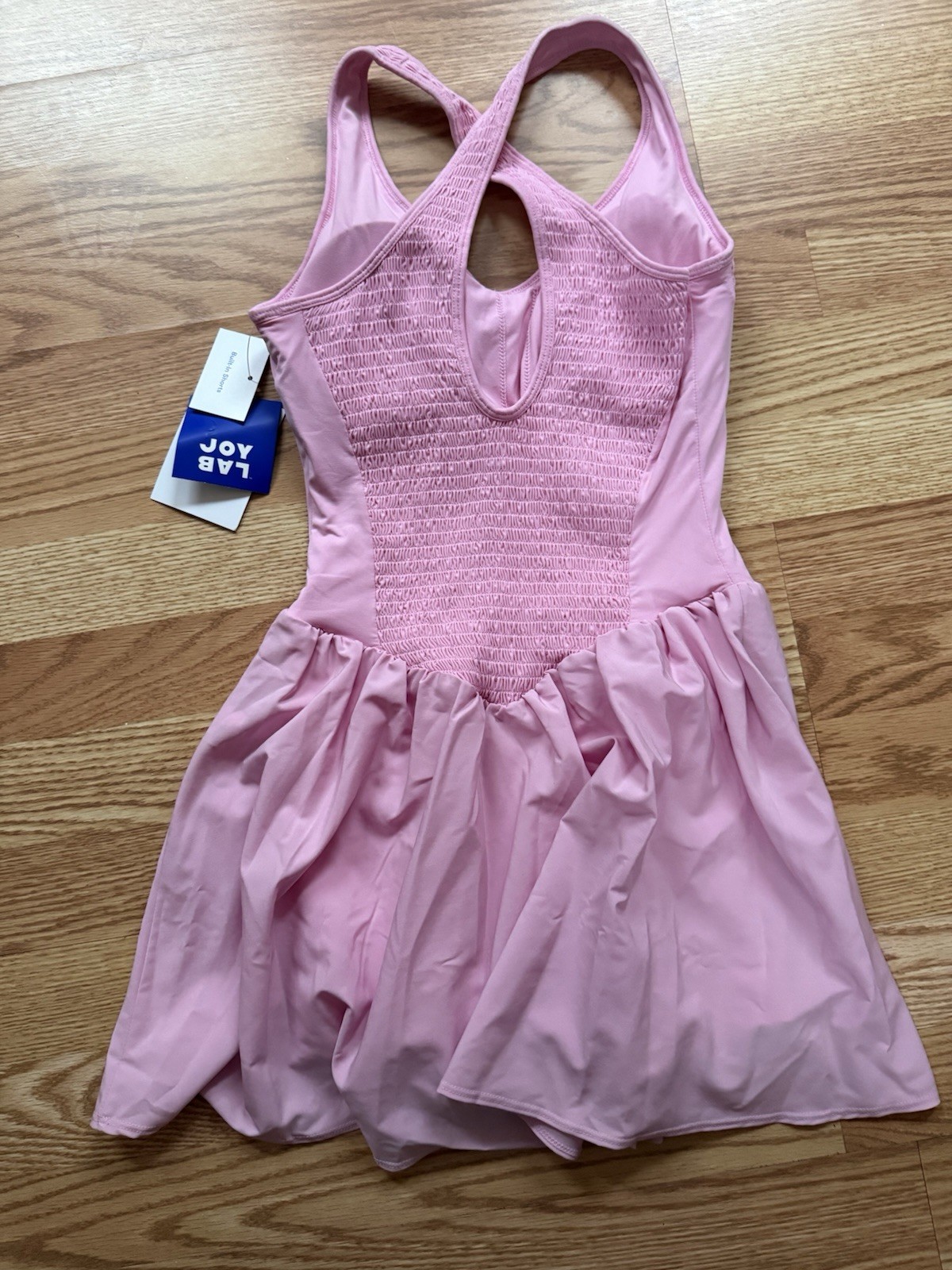 LAB JOY Pink Athletic Dress Built-In Shorts Smocked Tennis Golf Dress NWT