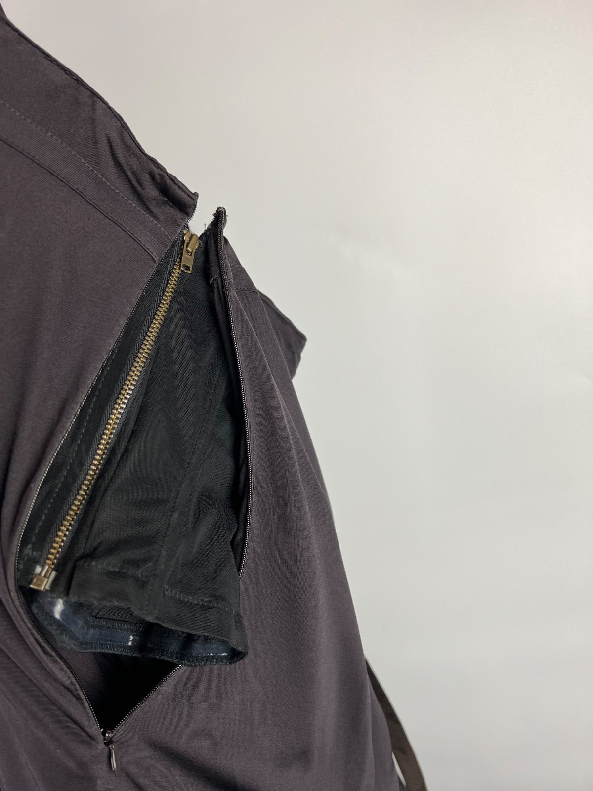 Celine Asymmetrical Sleeveless Belted Pleated Corset Dress Size S