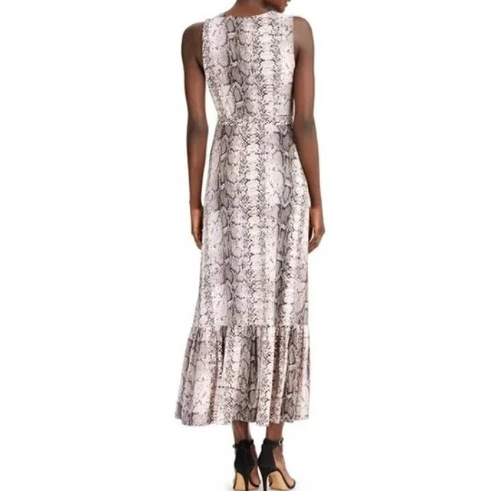 INC Womens S Paige Python Black White Pink Snake Skin Maxi Dress NWT AY13