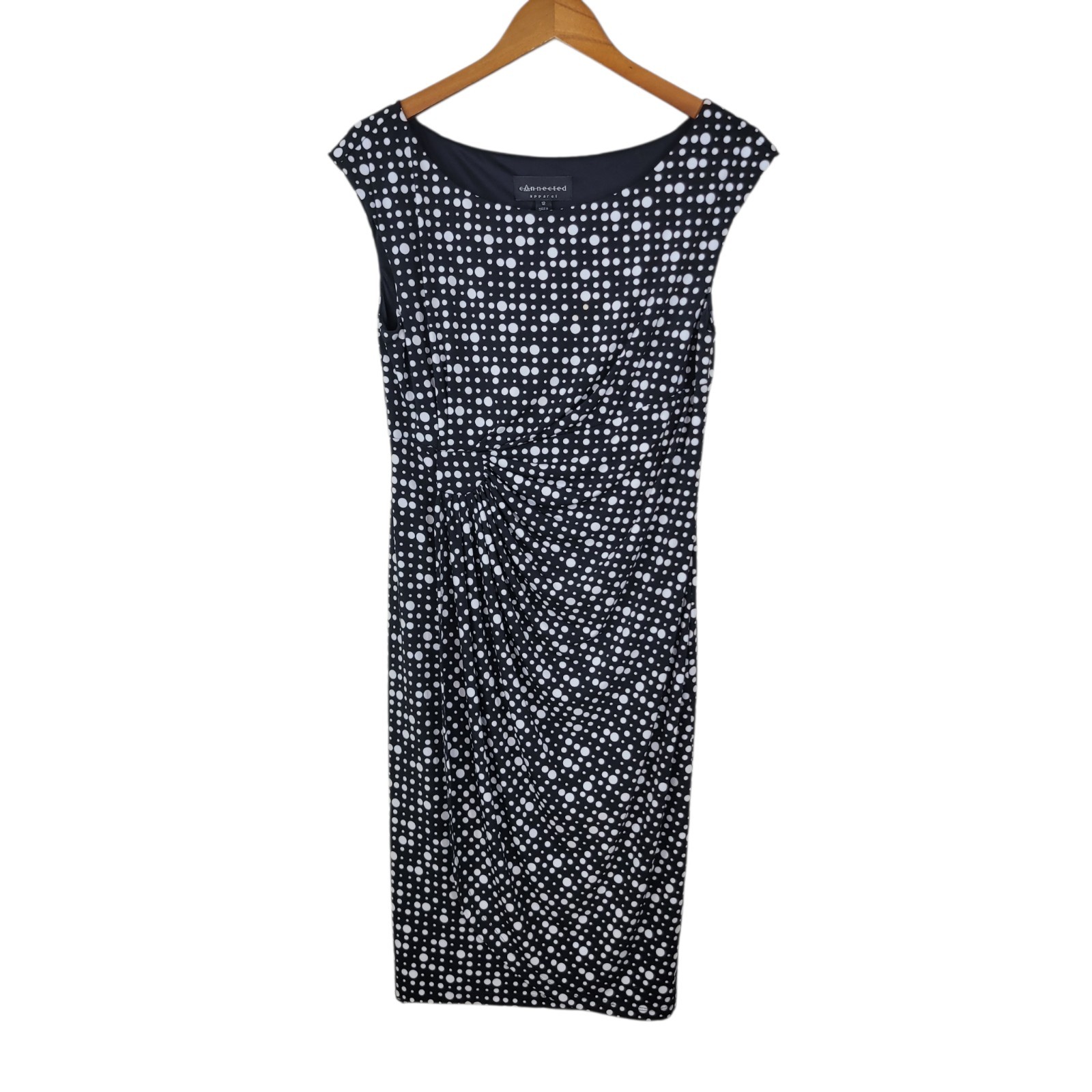 Connected Dress Size 12 Evening Dress Ruched Waist Special Event Black White