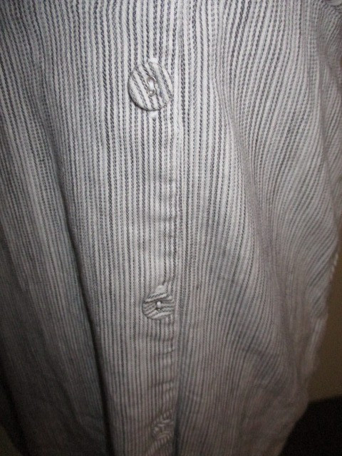 Tahari FAB! Linen Blend Strappy Button Closure Stretch Striped Midi Dress Sz 4