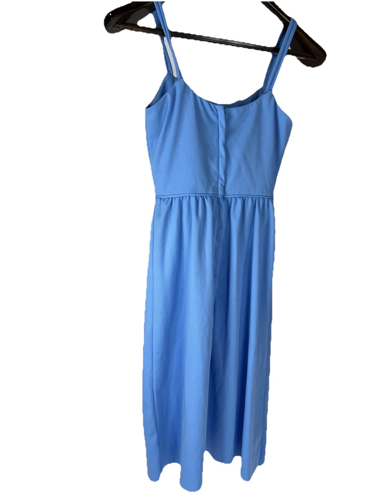 Vintage Casa Blue Midi Cami Tank Dress 50s 60s 70s 80s Handmade Gown Babydoll XS