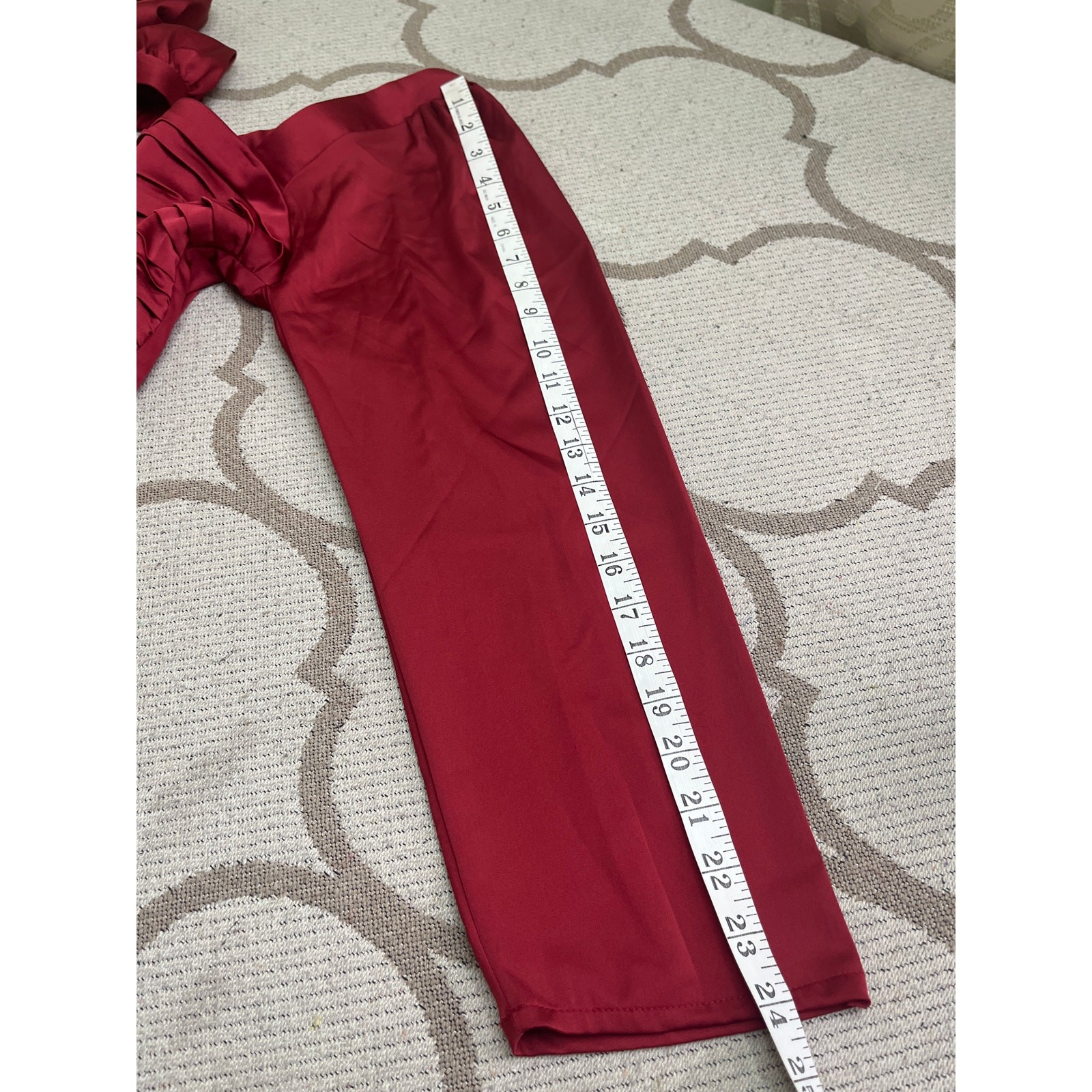 Abercrombie & Fitch Emerson Drop-Waist Satin Mini Dress in scarlet red, size XLP