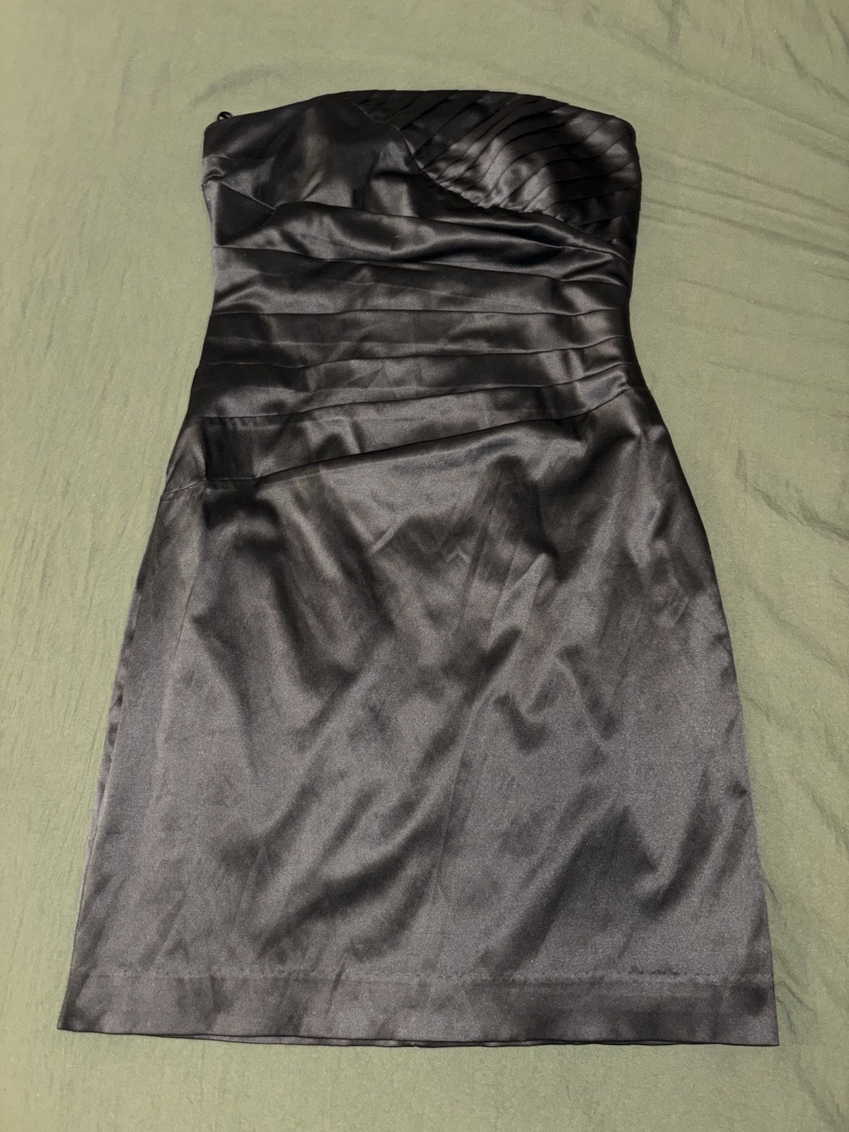 Review Australia 10 Black Strapless Cocktail Dress With Pleats