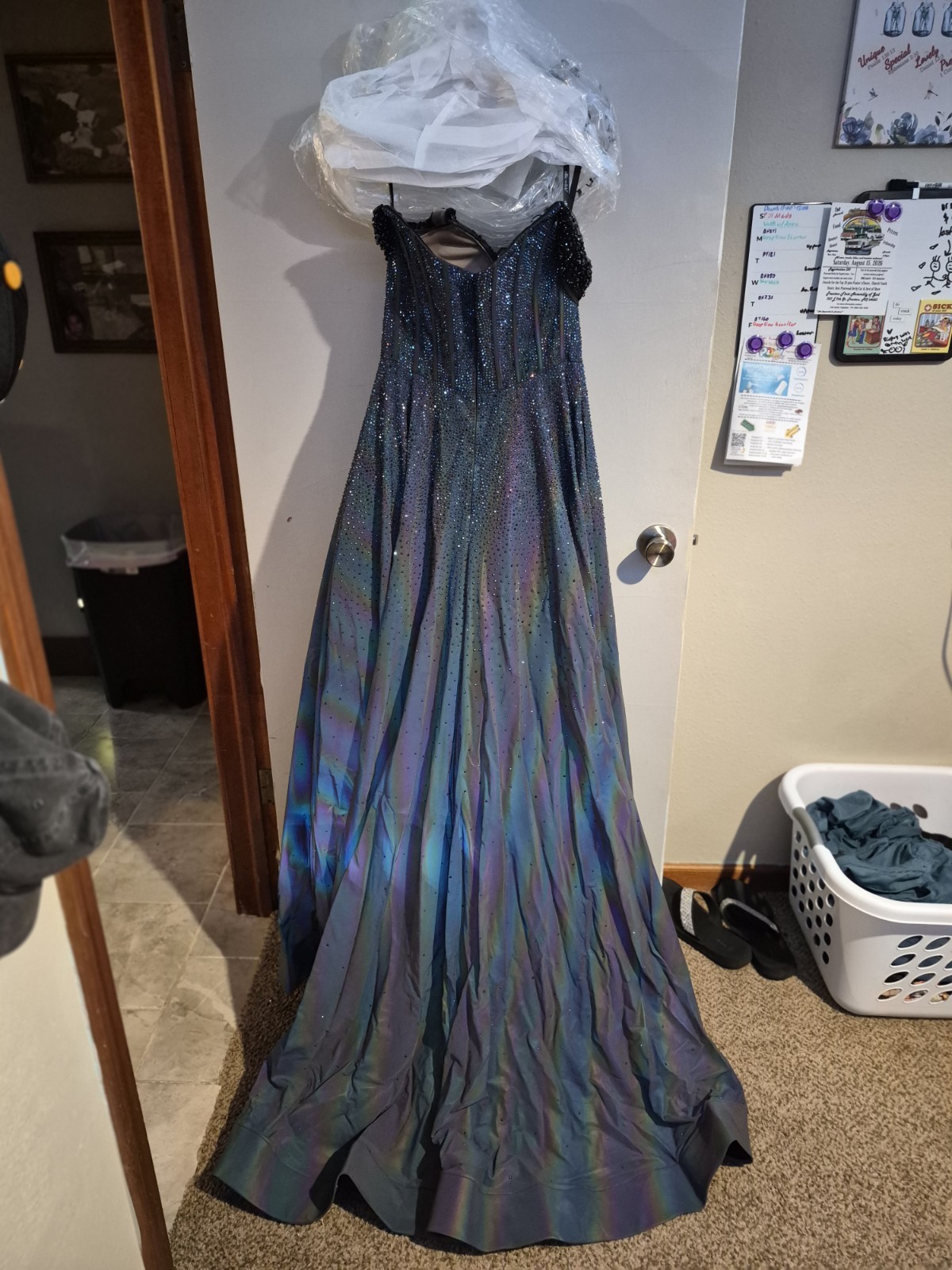 Ellie Wilde Supernova EW35703 Size 6 Rhinestone Multicolor Prom Gown