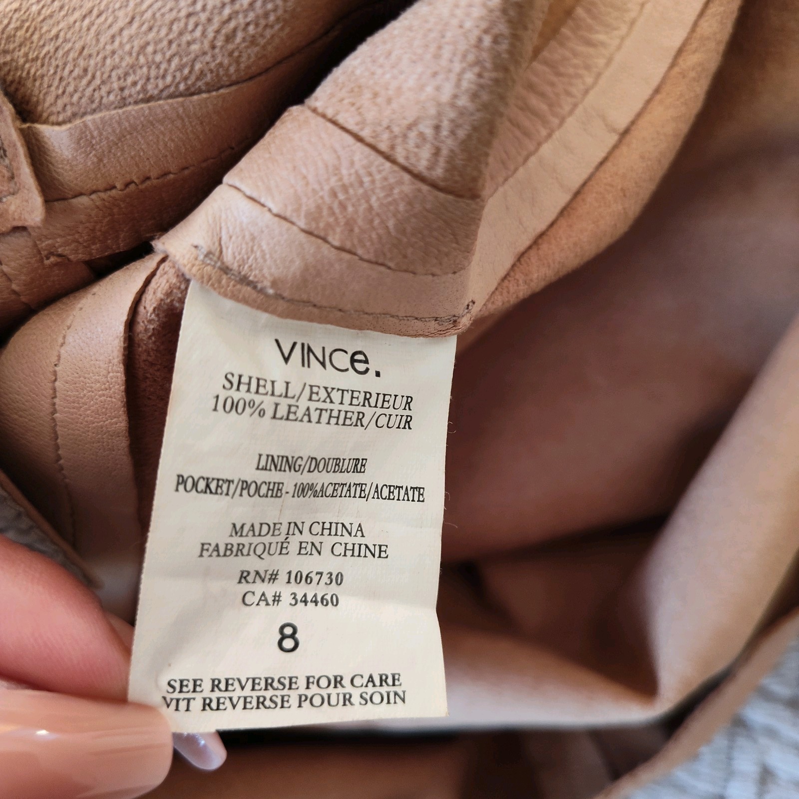 Vince Camel Leather Mini Shift Dress 8