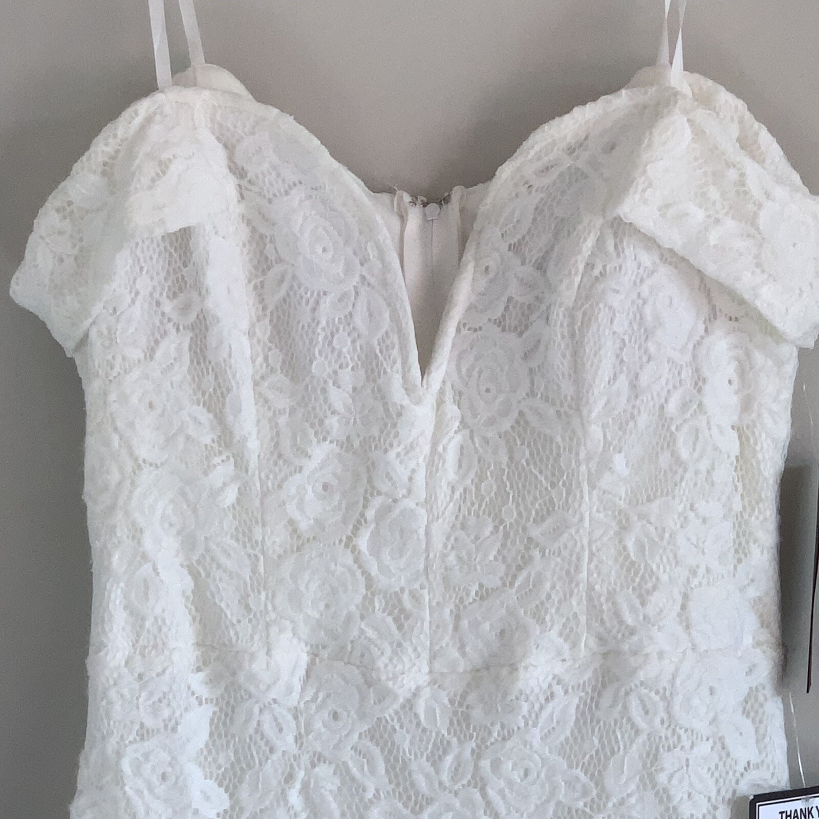City Studios Juniors Off-The-Shoulder Lace Dress Ivory Size 11