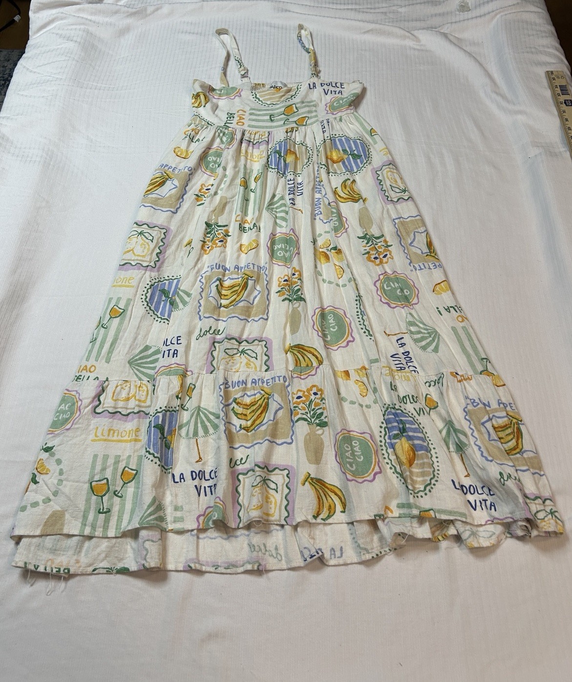 Paper Heart x Anthropologie Coastal Resort Travel Midi Dress Sz S Sleeveless