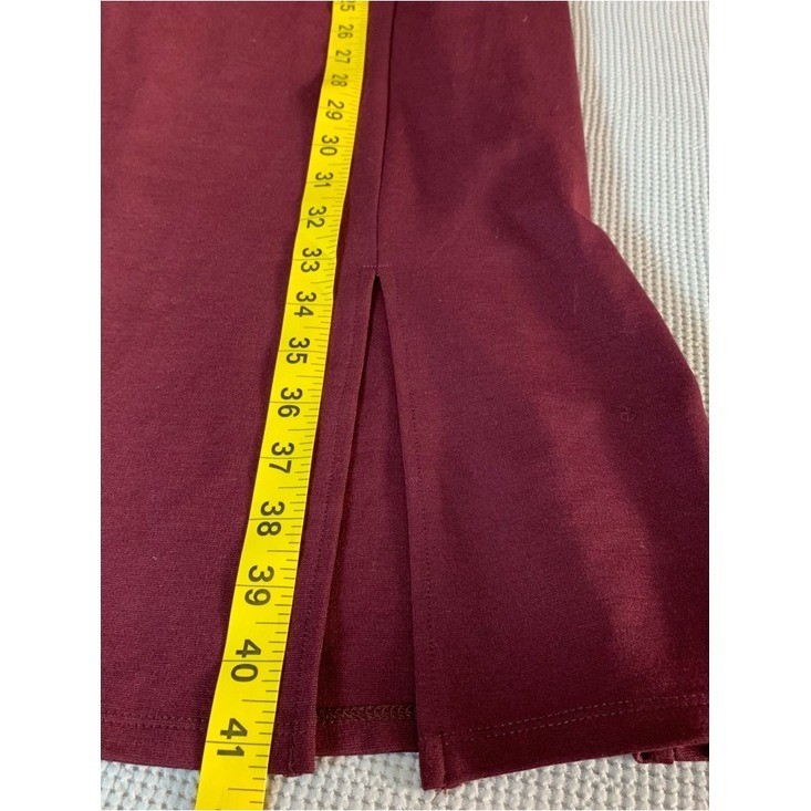nine britton Double-Strap V-Neck Midi Dress Burgundy Plum Large Career Evening