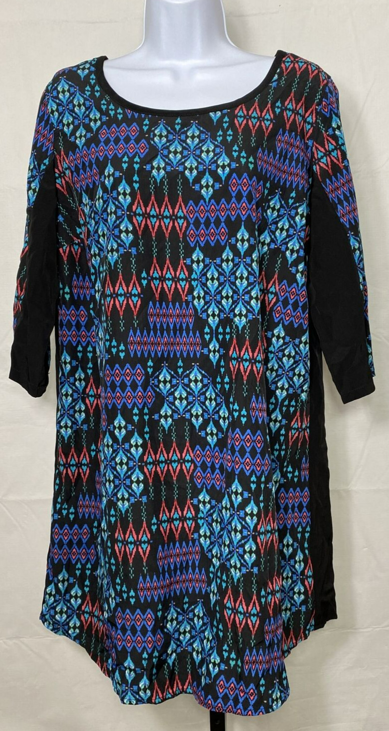 Be Bop Sheath Dress Juniors Size Large 3/4 Sleeve Lightweight MultiColor NWT