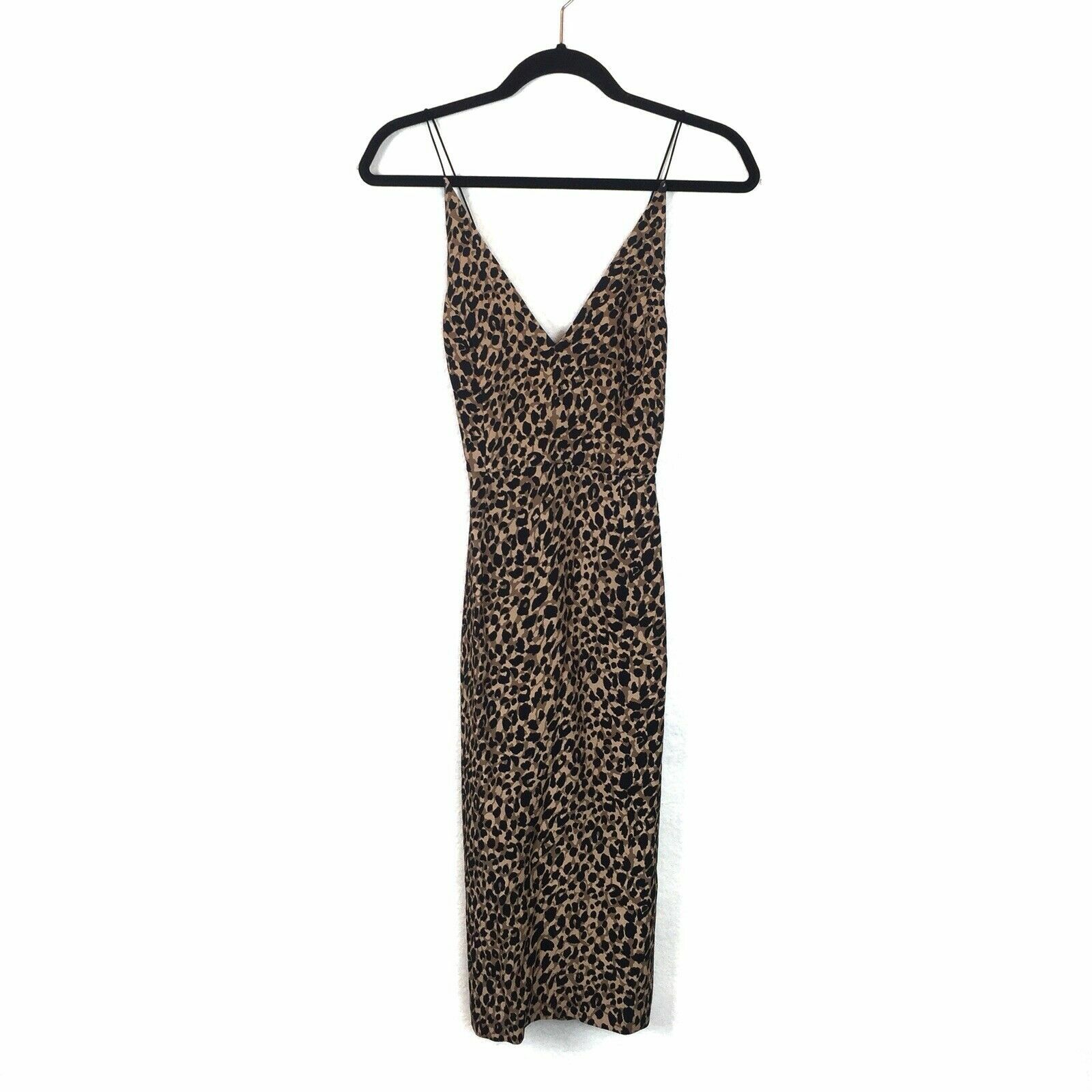 TopShop Dress Size 7, 8 small medium black brown animal print string Summer NEW