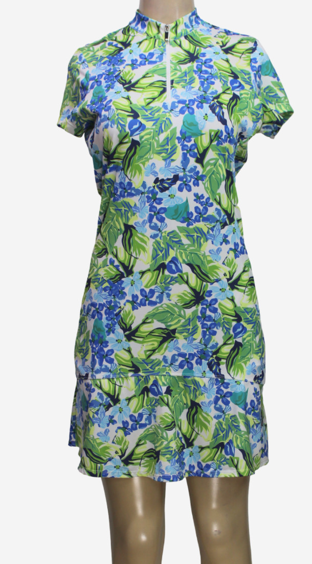 Tail Activewear Golf Dress Stretch Short Sleeve Floral Multicolor Size XS