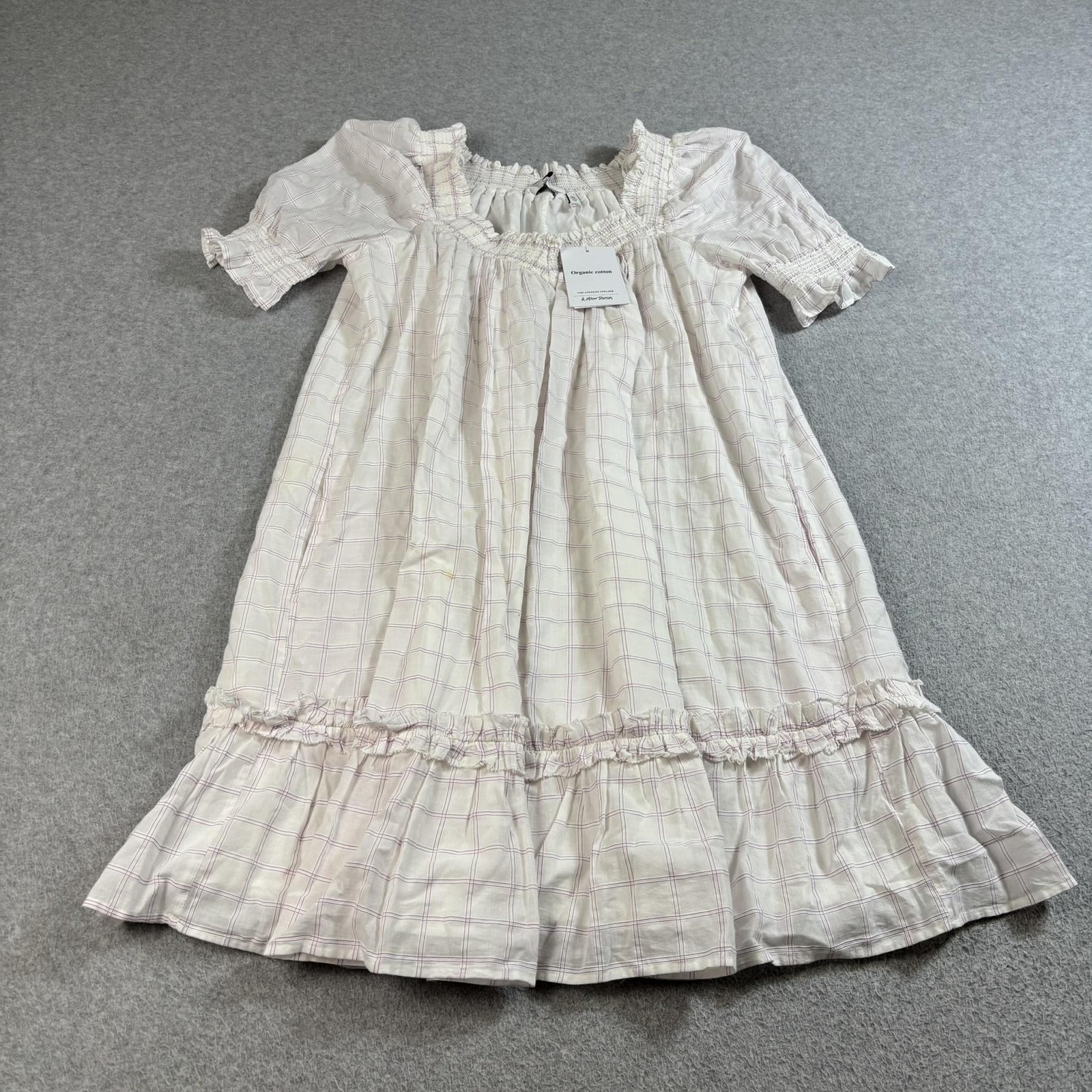 & Other Stories Wichita Dress Women Small White Praire Organic Cottage Boho READ