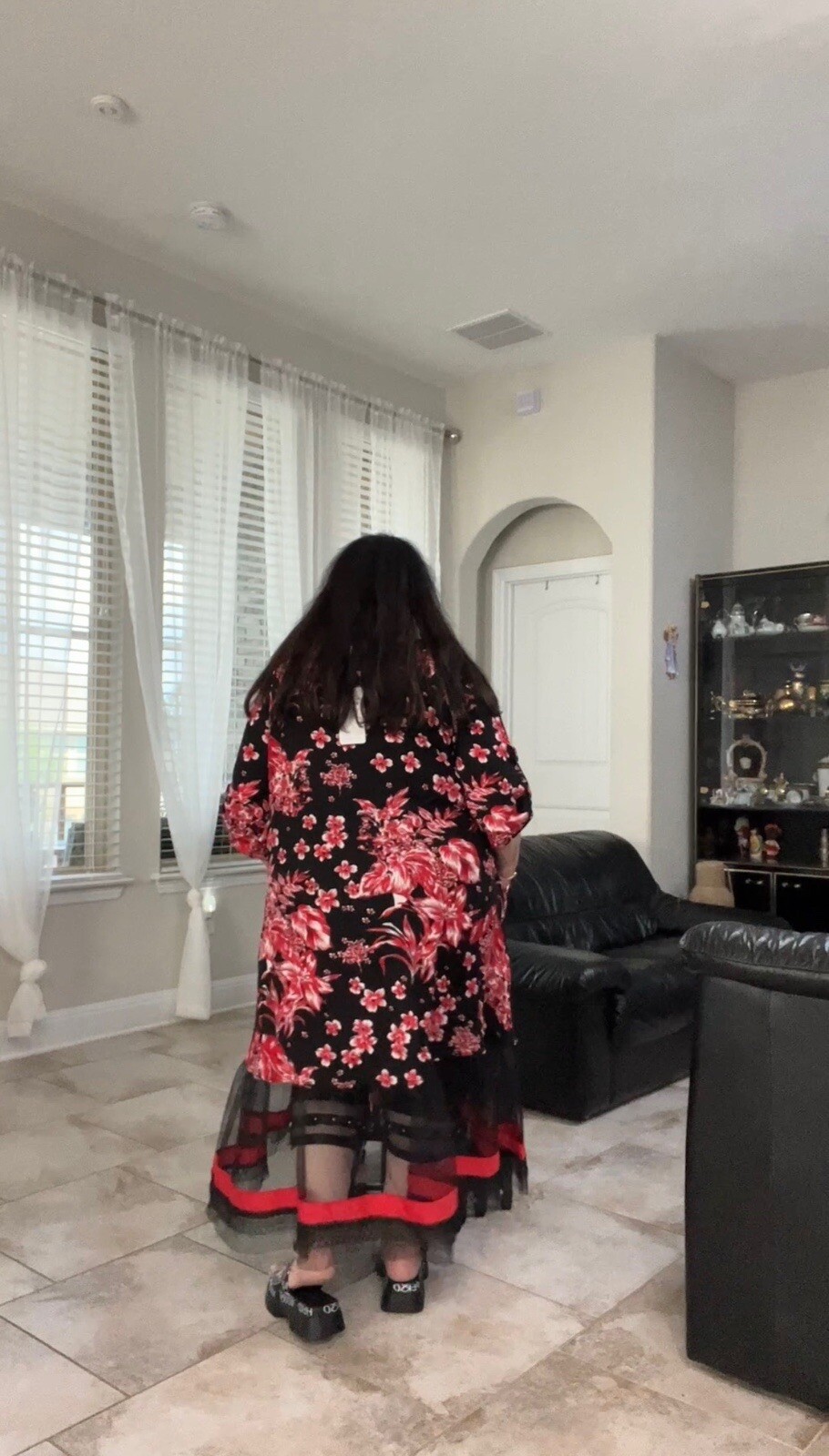 SALE!!!! Darkwin Oversized Floral Mesh Hem Dress Sz 26-28/2 Made in Turkey