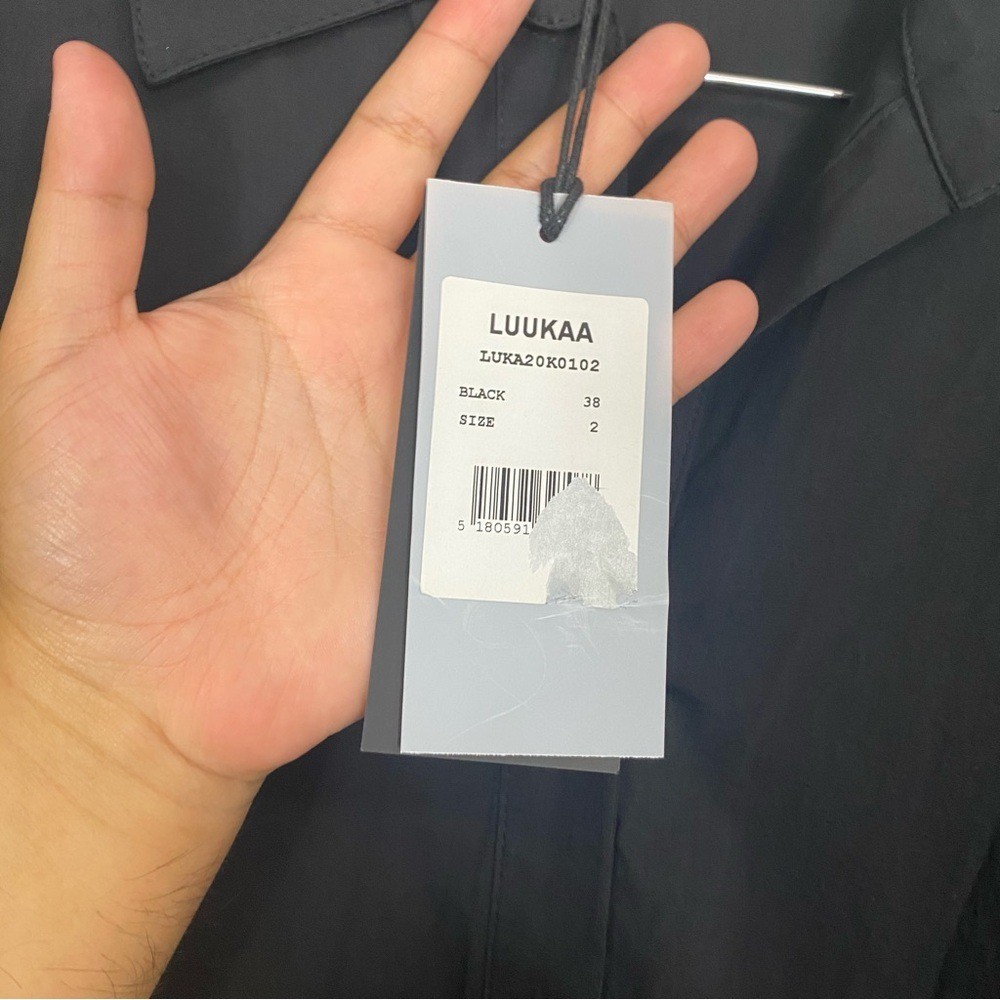 Luukaa Black Button Down Midi Dress Tule Size 10