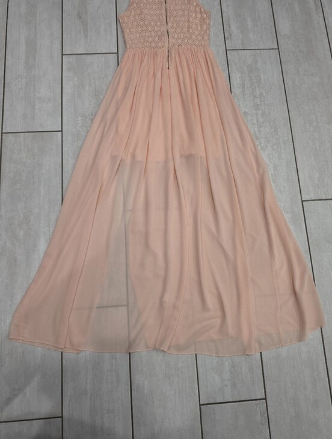 ALTAR’D STATE Beautiful Blush Pink Floral & Flowy High-Low Maxi Dress w/ Slit