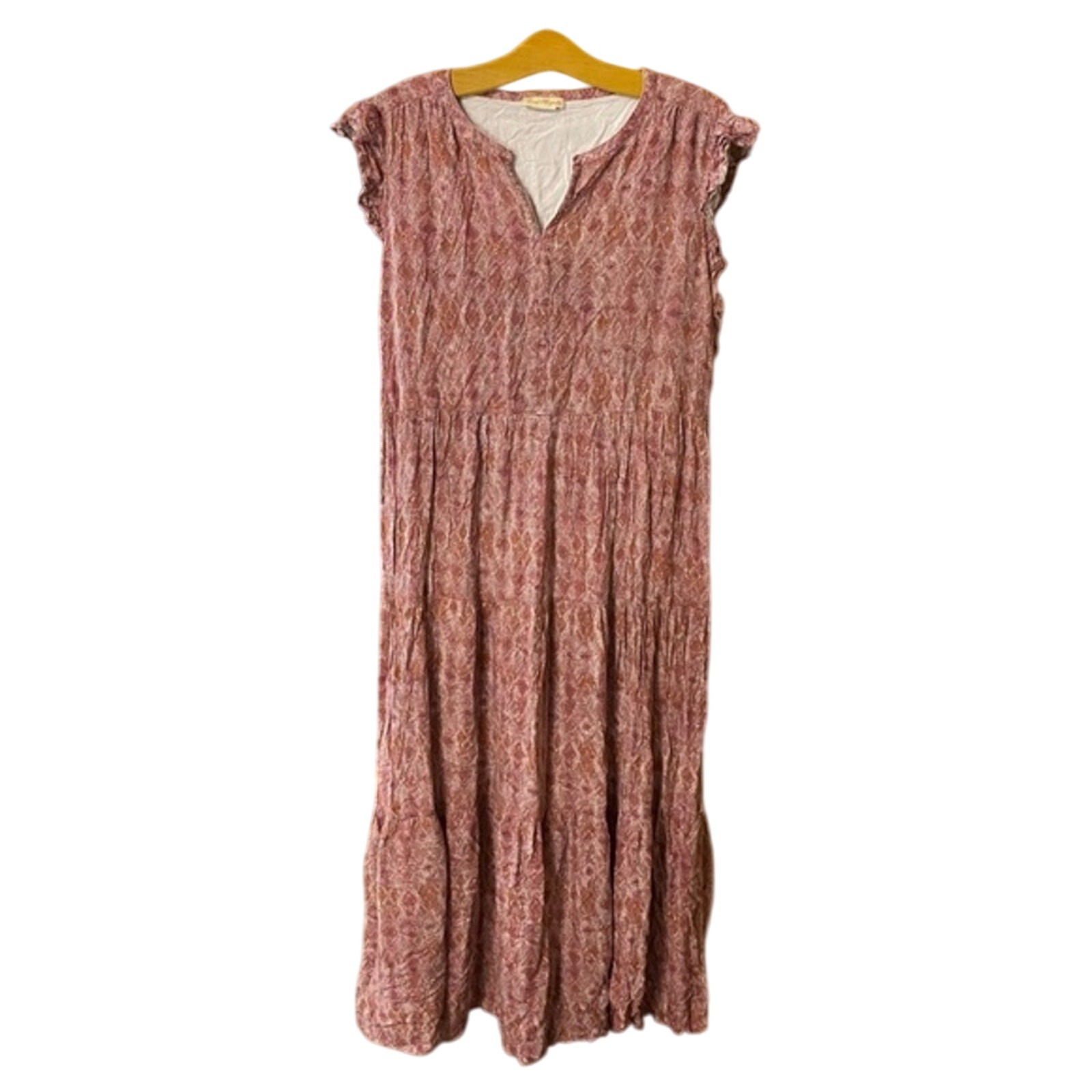 Sweet Magnolia rust red Tiered Sundress Maxi XL cottagecore autumncore