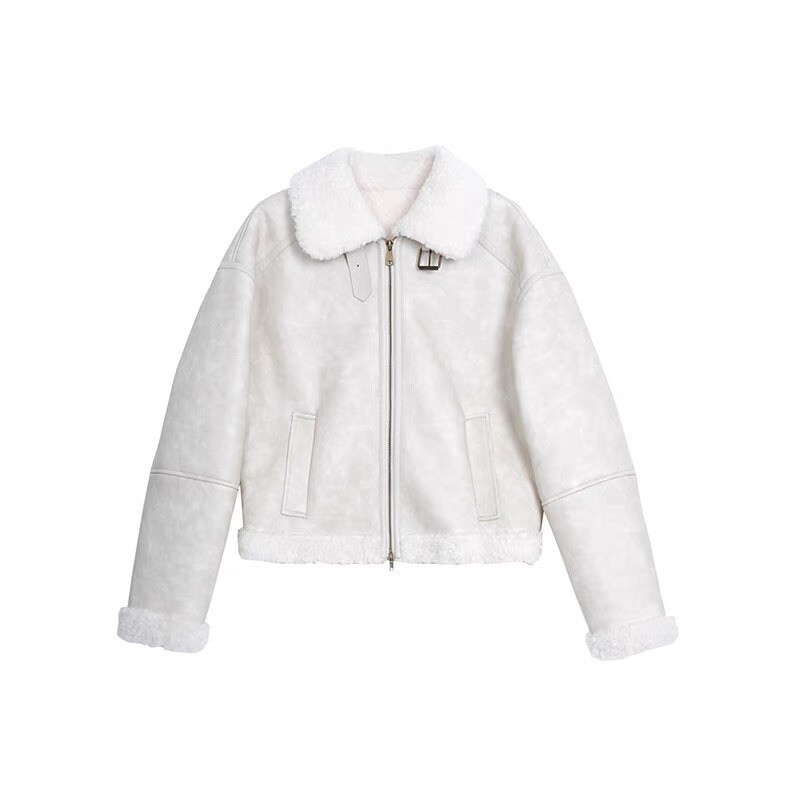 Shearling Vintage-Style Coat | Thick Alpaca Wool Blend | Windproof & Warm Design