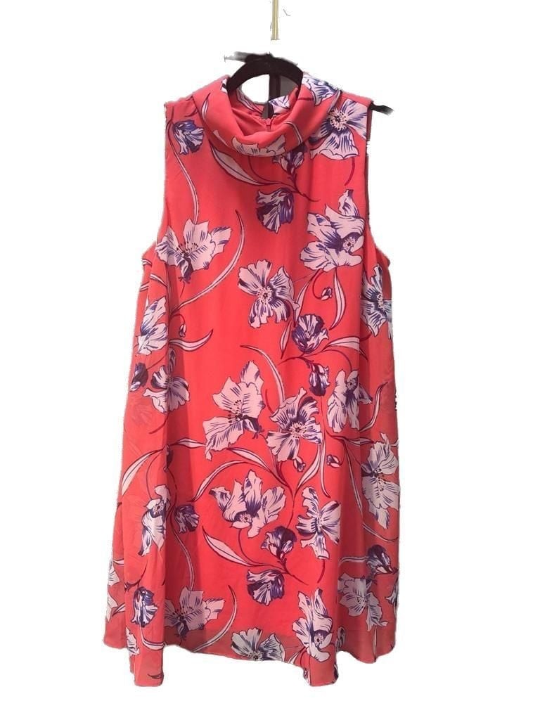 NEW Jessica Howard Womens Dress Pink Multi Size 22W Plus Sheath Chiffon,