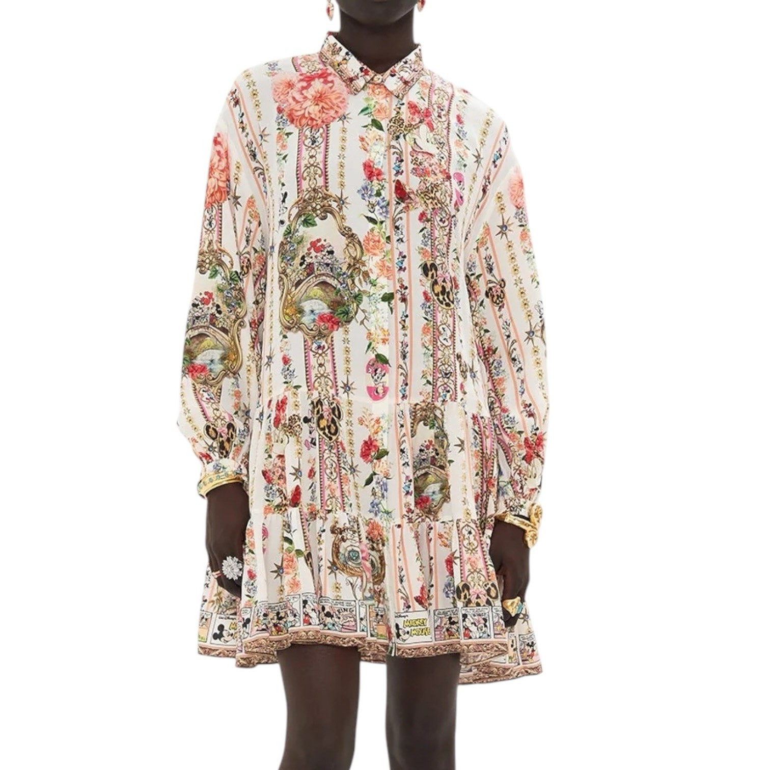 Camilla Minnie Magic Forever Dress Size Small S Tiered Mini Disney Floral