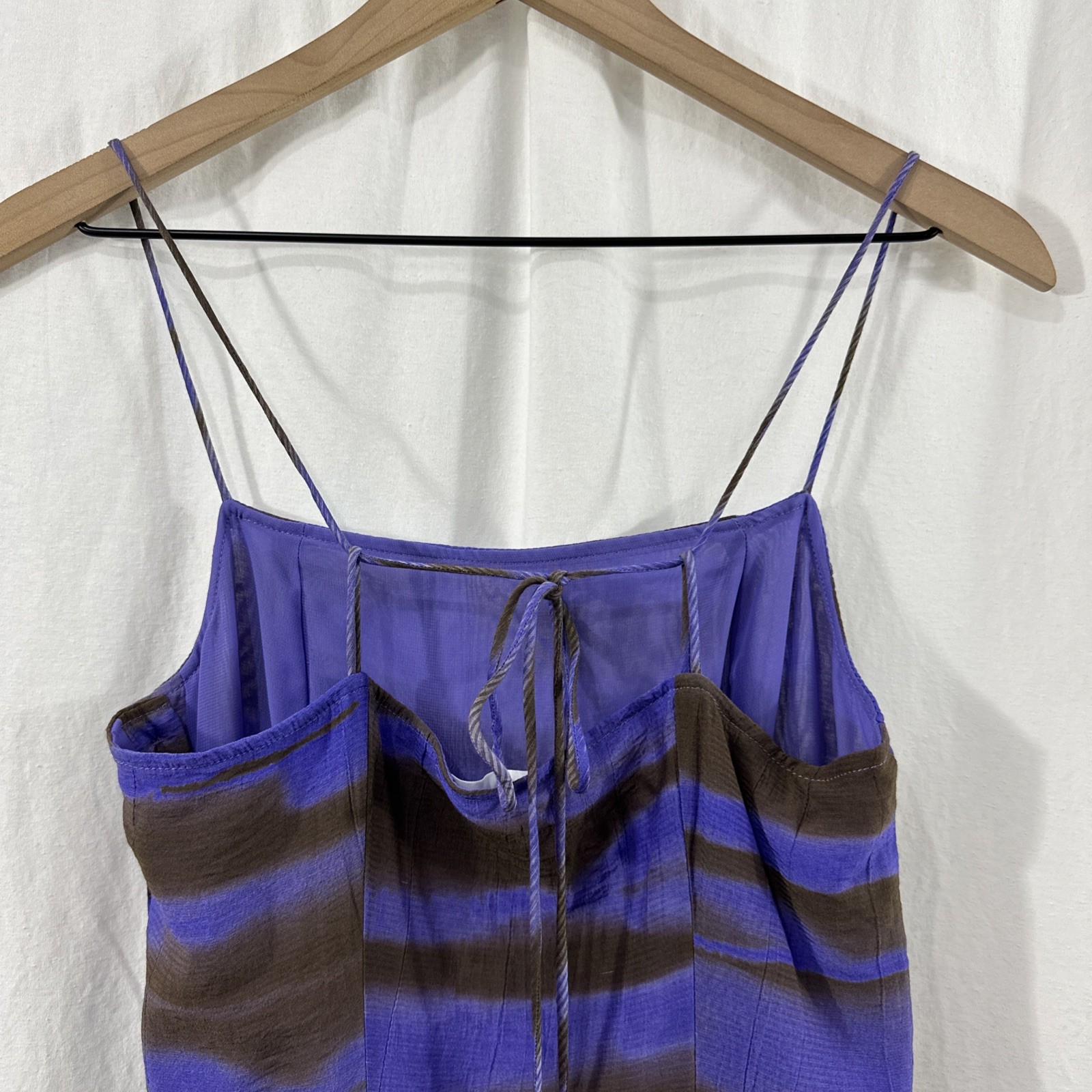 Samsoe Samsoe Annah Iris Tide Strappy Side Button Midi Dress Womens Size S