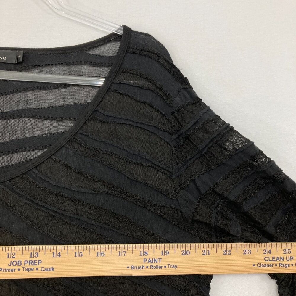 Cut Loose size Small Black Mesh Striped Artsy Abstract Lagenlook Dress/Tunic