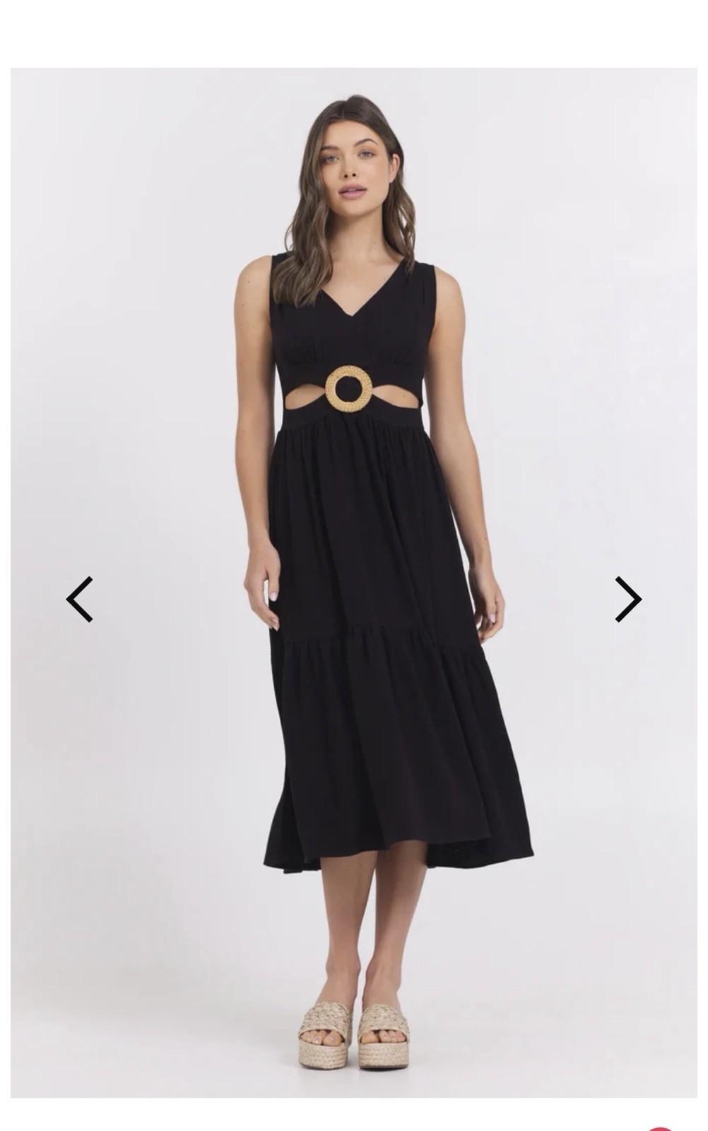 NWT Women’s Cutout Linen and Viscose Midi/Maxi Size Small, Quiet Storm