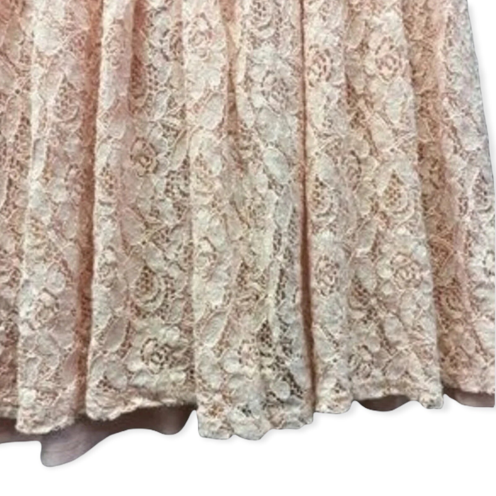 Forever 21 Dress Light Pink Sleeveless Lace Pleated Lined Women Size Medium