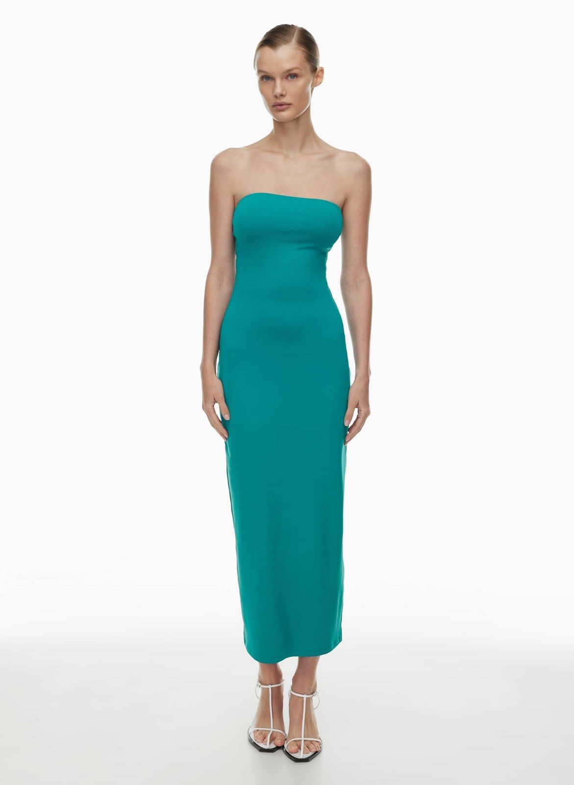 Aritzia Original Contour Enrapture Maxi Tube Dress In Oxidized Teal In Medium