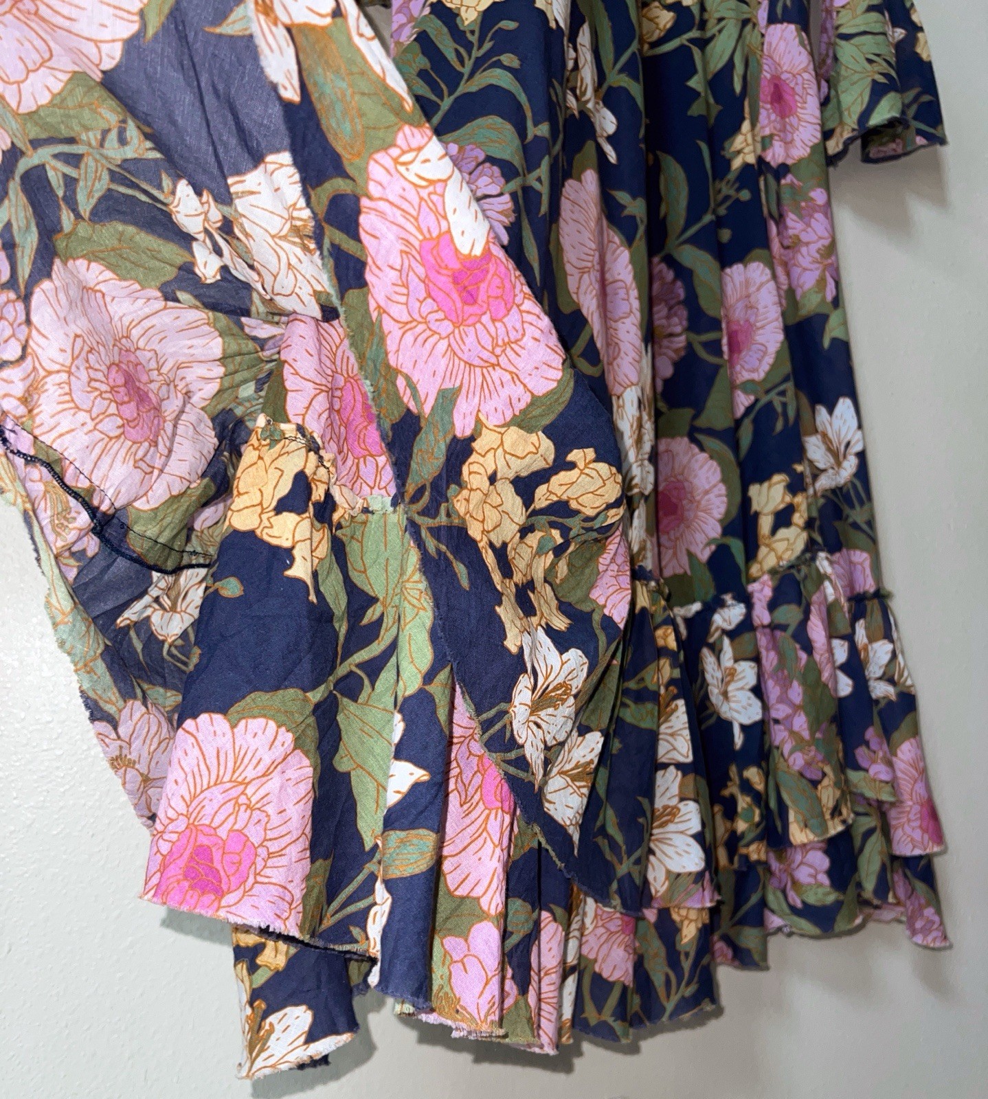ONE SEASON Australia Valentina Cotton Dress Medium Midi Floral St Barts Boho