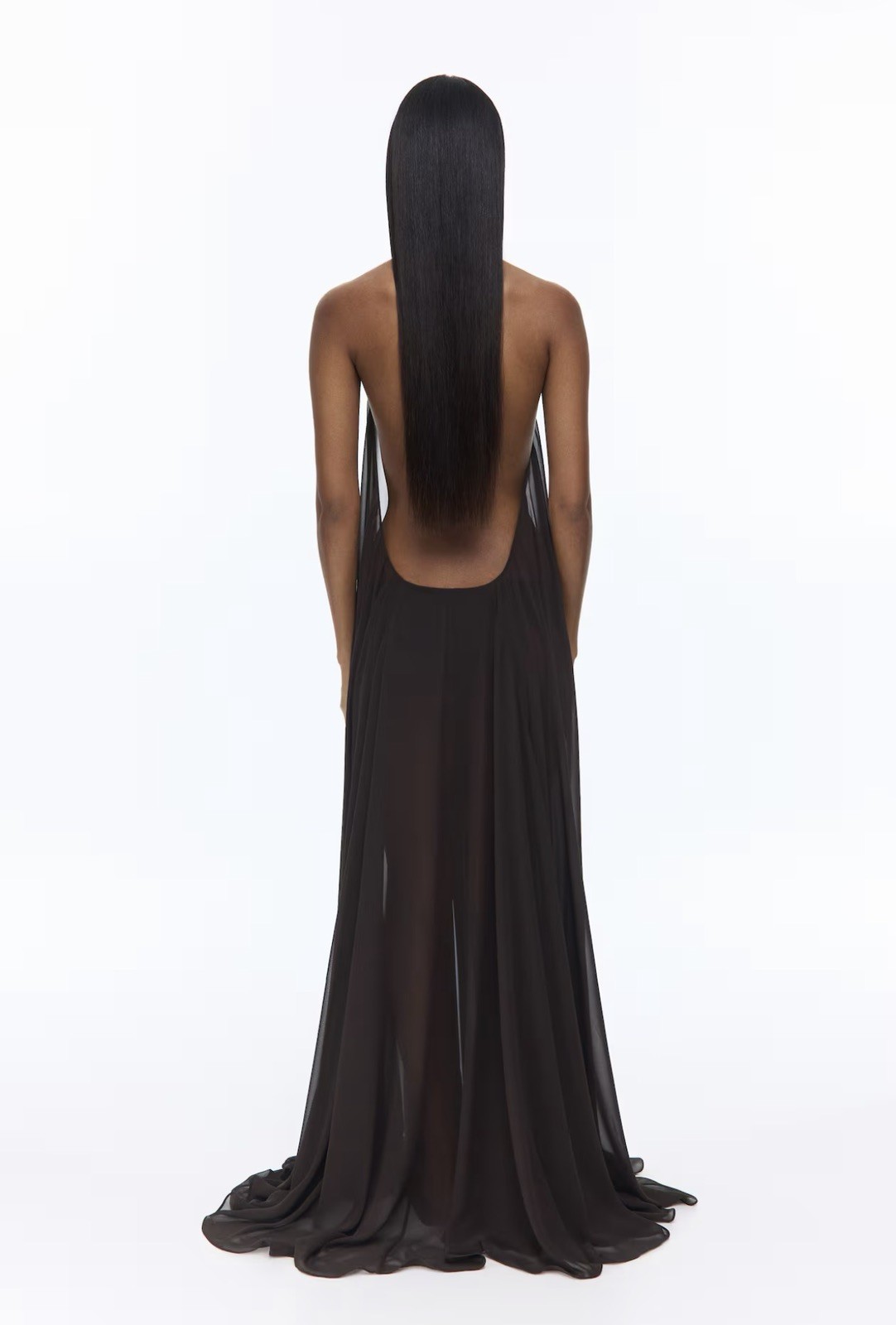 Livia Nunes H&M sz S Brown Halterneck open back maxi Dress UKS 8/10 SOLD OUT