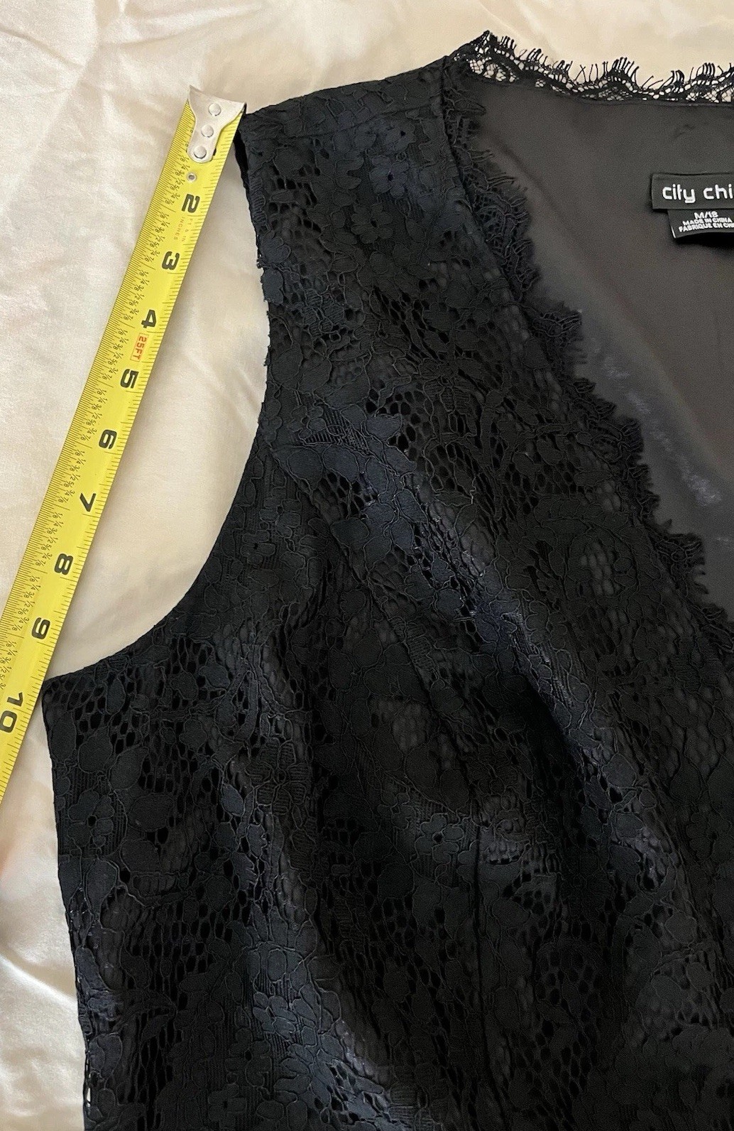 City Chic Button Up Double-Breasted Lace Blazer Dress Sz M 18 Black Sleeveless