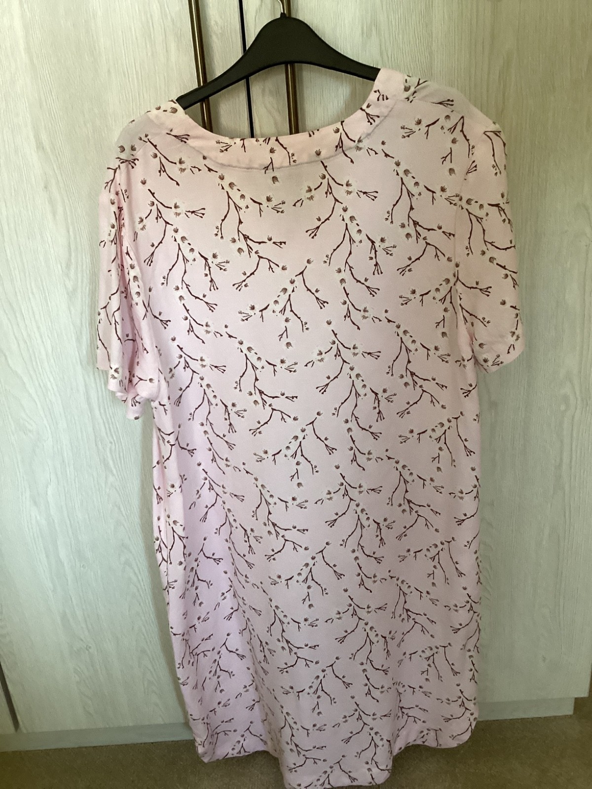 Crew Clothing Pink Oriental Blossom Linen Mix Dress Size 14