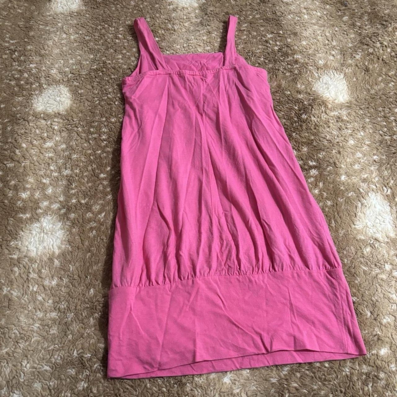 Vintage Y2K Pink Mini Dress With Bow + Button Detailing