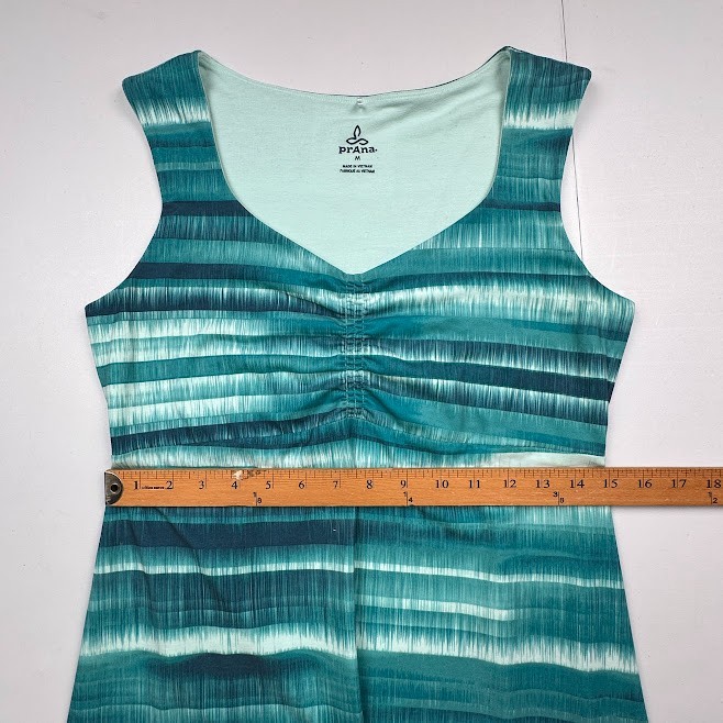 Prana Dress Womens Medium Green Sunset Viana Tank Outdoor Granola Hiking Comfort