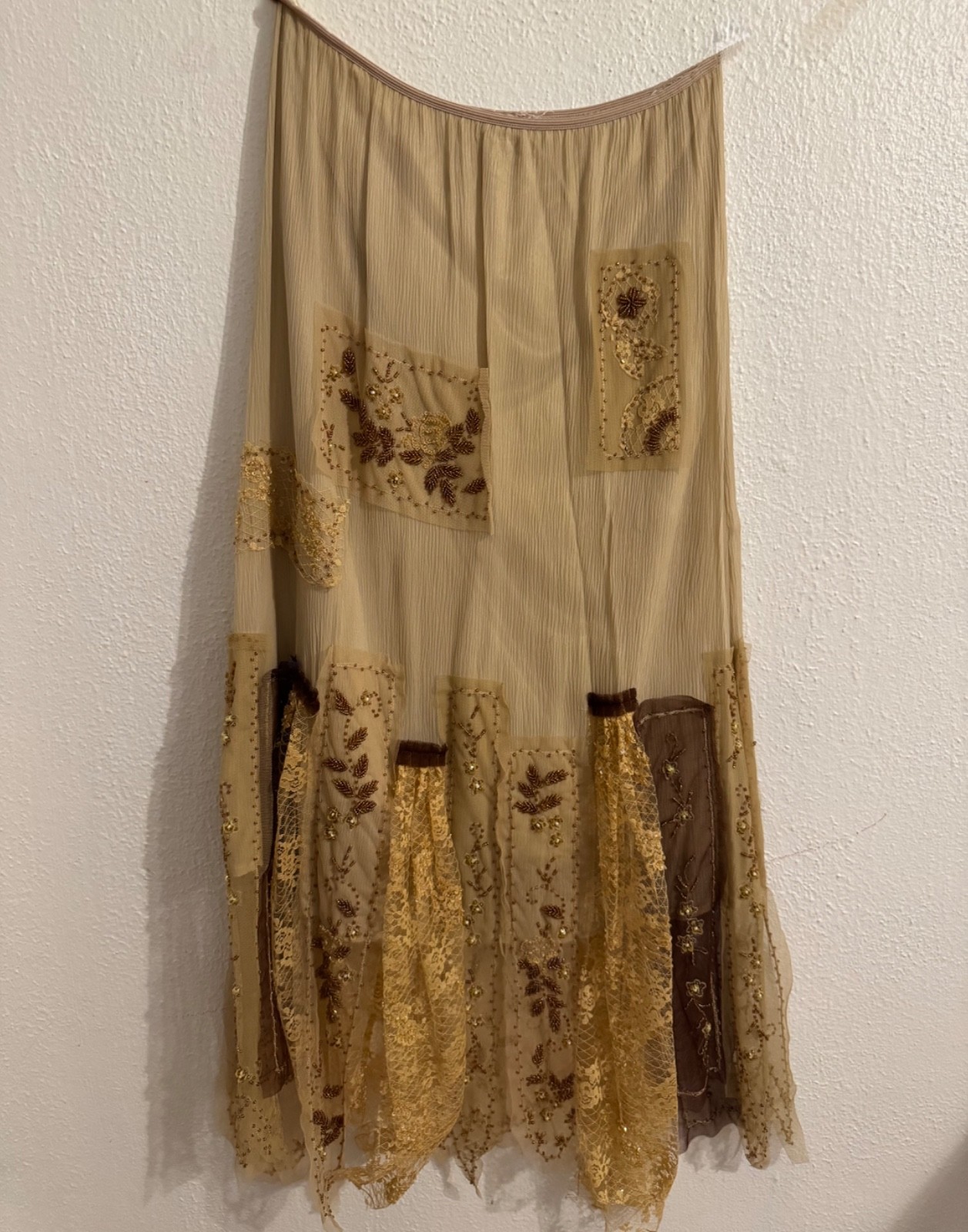 Sue Wong nocturne rare 100% silk 2 piece set beaded embroidery