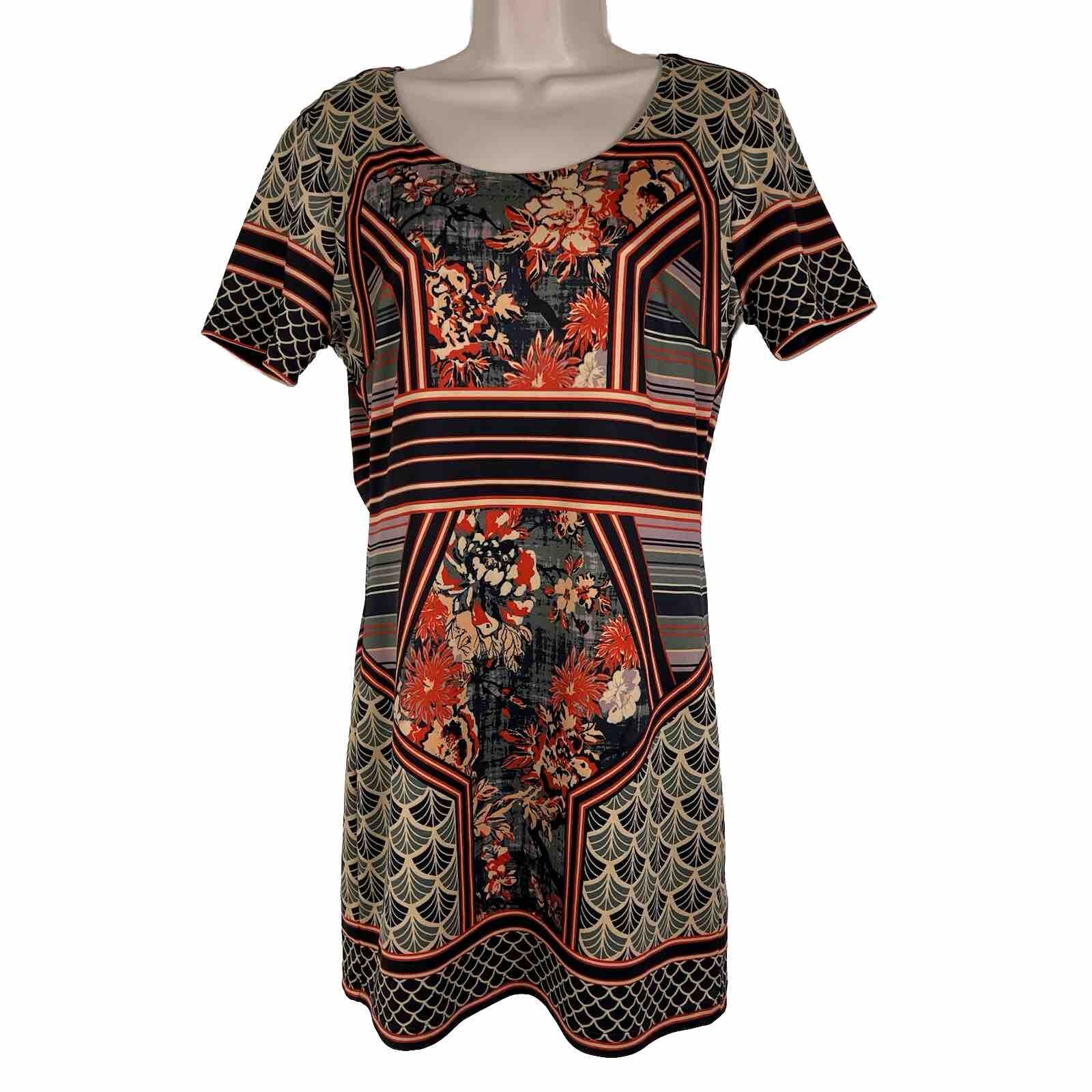 Forever 21 Dress Women’s Medium Short Sleeve Above Knee Mini Geometric Floral