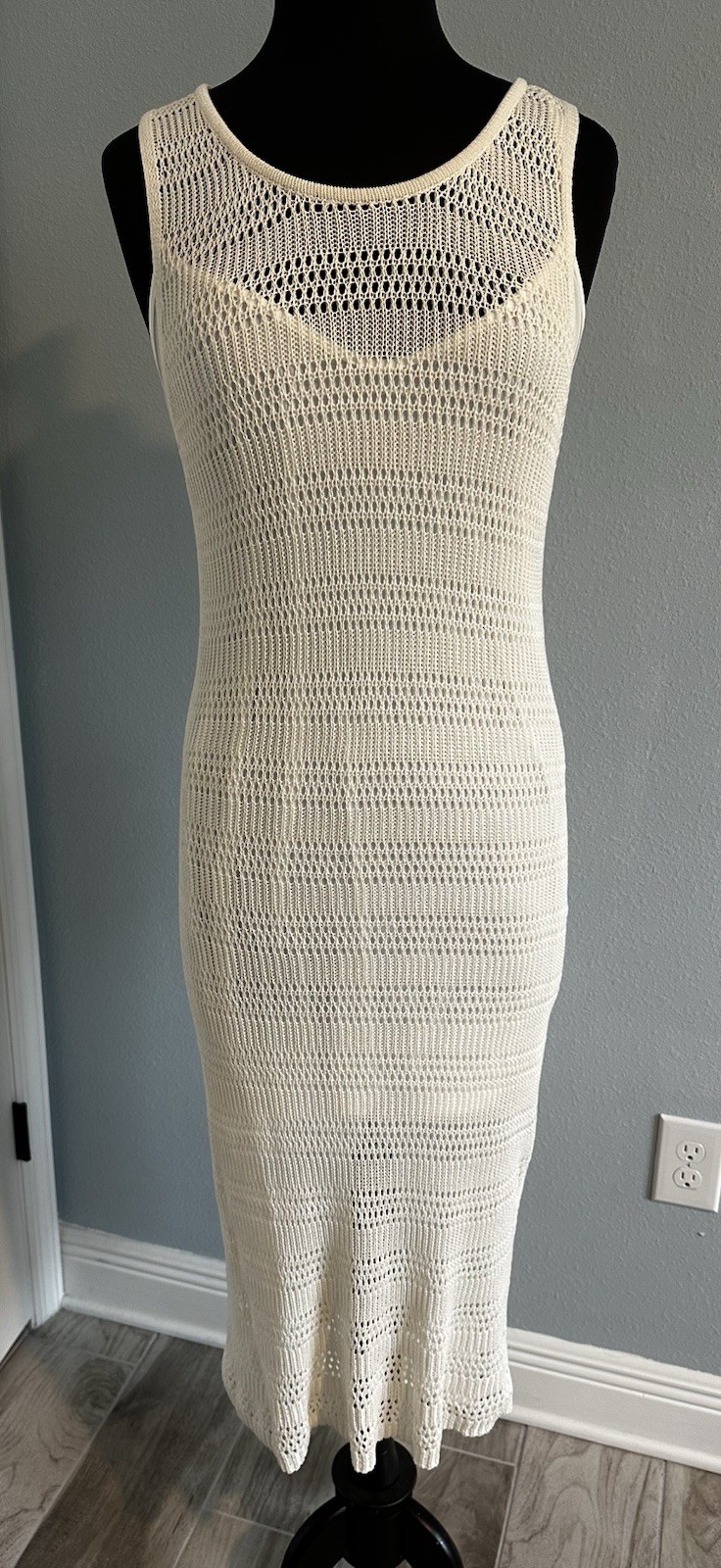 Stitch Drop White Crochet Dress Sz Large