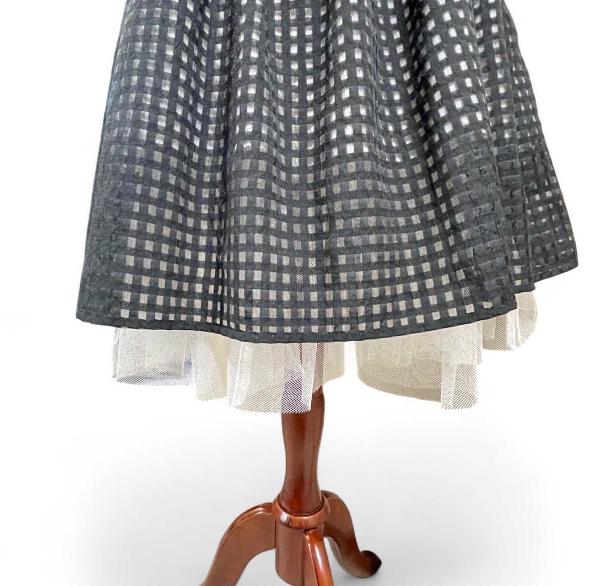 Chetta B. Black White A-line Organza/tulle Dress Women’s size 6 Whimsigoth Hoco