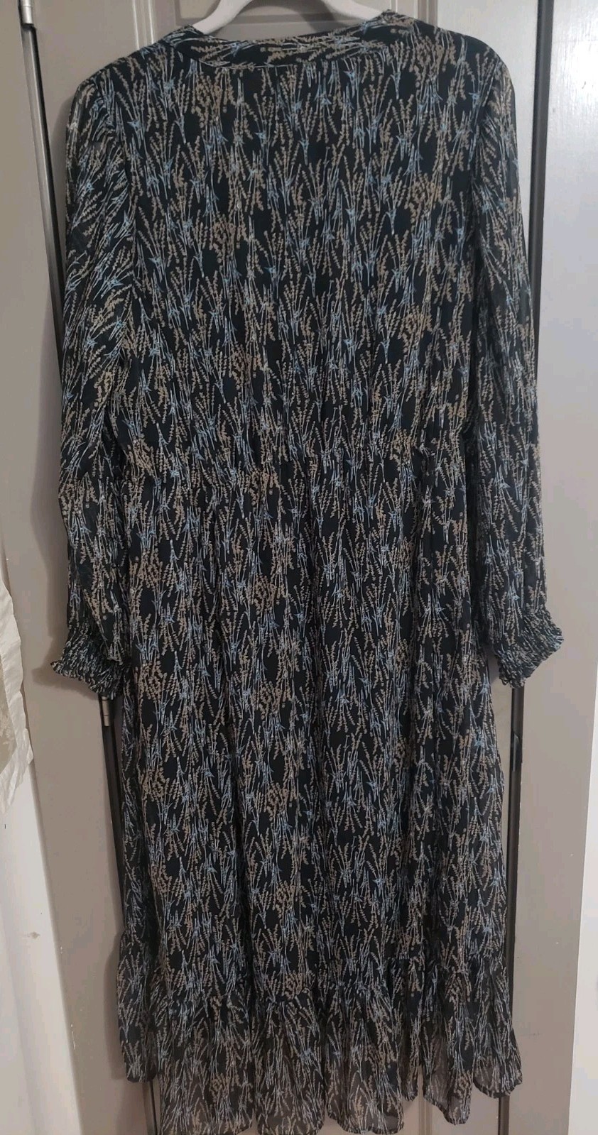 Sweet Magnolia LARGE Ruffle Dress Boho Country POLY Lined Black NEW