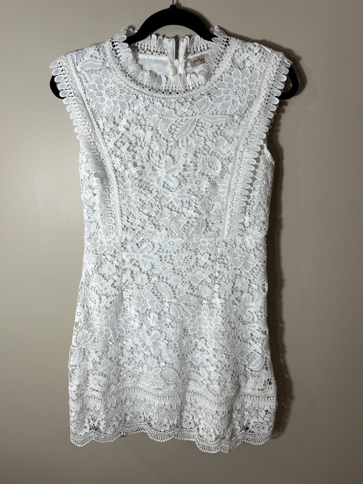 Alythea Dress Womens Medium Fairycore Crochet Blouson Bride After Party White