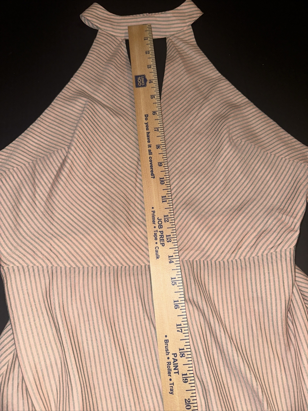 J.O.A. Los Angeles Pin Striped Halter Backless Maxi Dress Size Large NEW